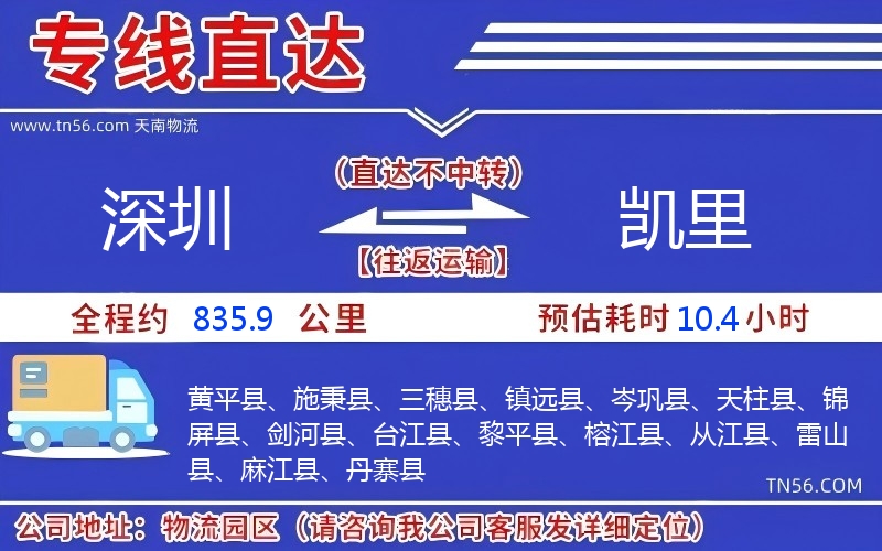 深圳到凱里物流公司