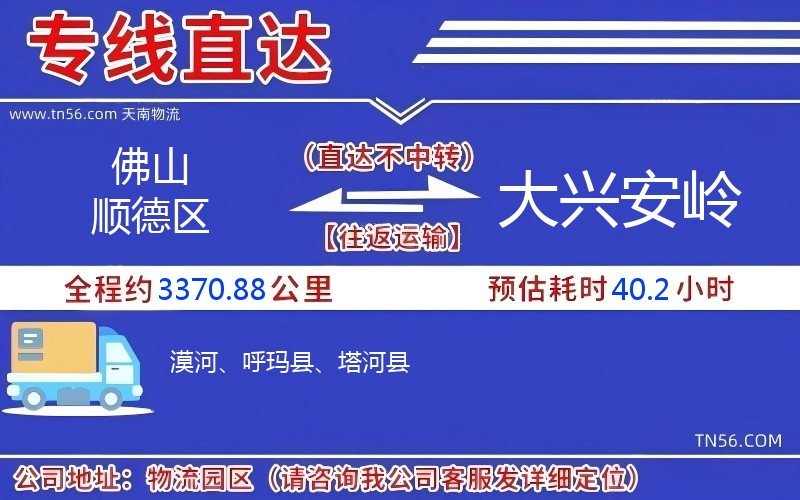 佛山順德區(qū)到大興安嶺物流公司 佛山順德區(qū)到大興安嶺物流公司