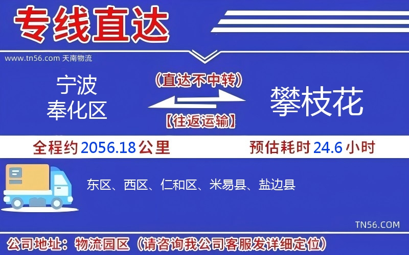 寧波奉化區(qū)到攀枝花物流公司