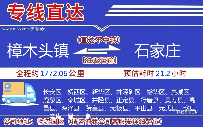 樟木頭鎮(zhèn)到石家莊物流公司