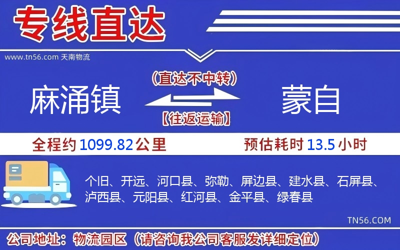 麻涌鎮(zhèn)到蒙自物流公司 麻涌鎮(zhèn)到蒙自物流公司