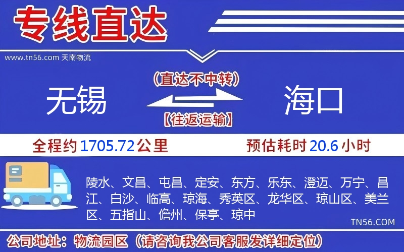 無(wú)錫到海口物流公司