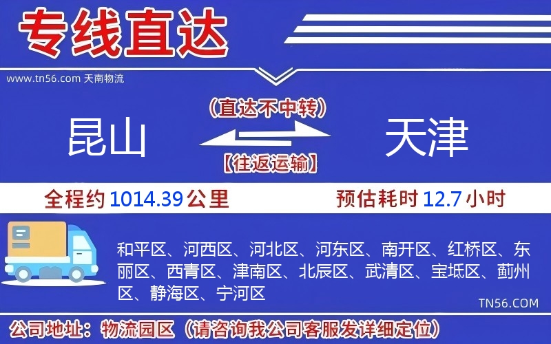 昆山到天津物流公司